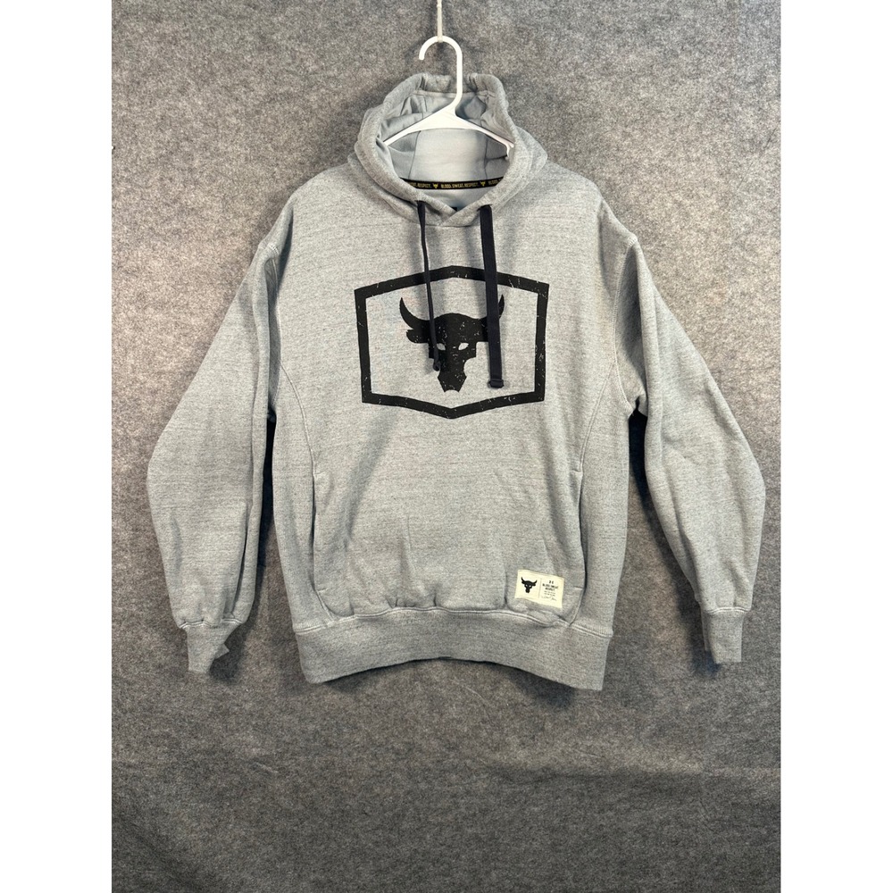 Under Armour Project Rock Hoodie‎ Mens Medium Gray Pullover Sweatshirt